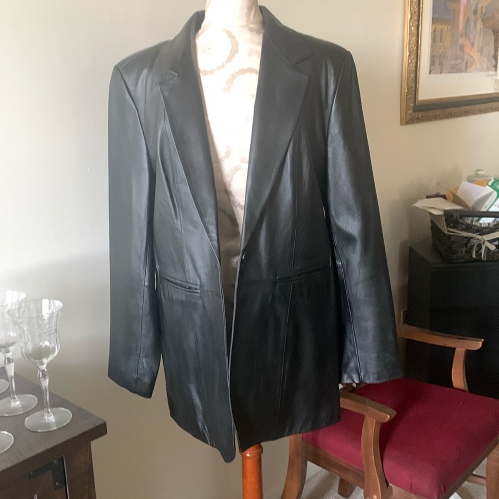 Denim and Co leather Blazer